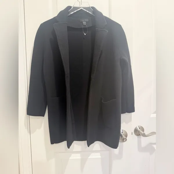 J. CREW Sophie‎ Open Front Sweater Blazer in Black Knit Jacket size Small - Image 3