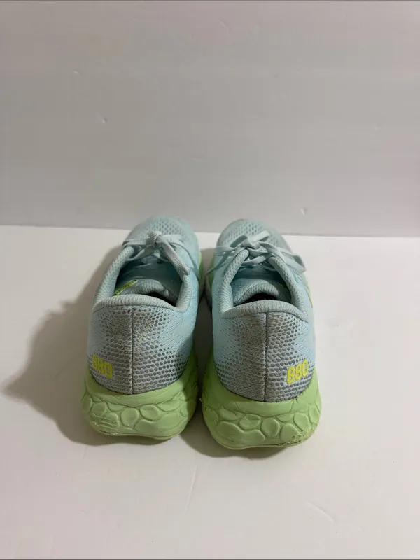 New Balance Women's Mint Blue and Lime Green Running Sneakers - Image 3