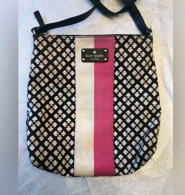 Kate Spade New York Victoria Classic Pink Stripe Crossbody Bag - Image 4