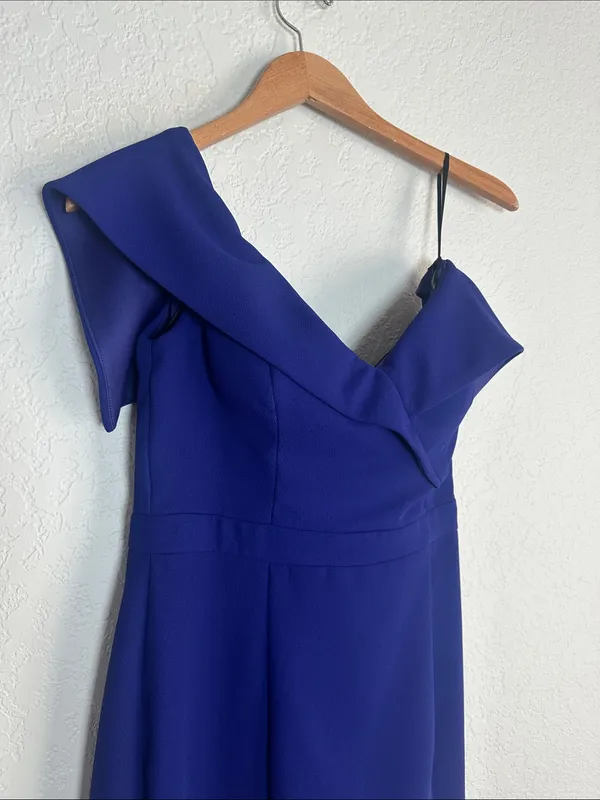 Xscape One-Shoulder Cocktail Dress Classic Evening Event Wedding Blue Purple - Image 2