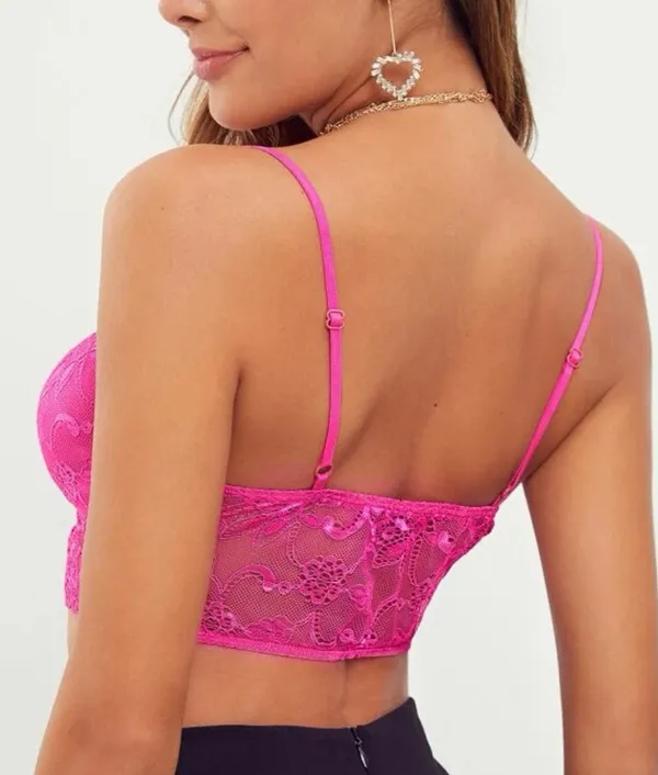 Amazon neon pink lace cami top - Image 2