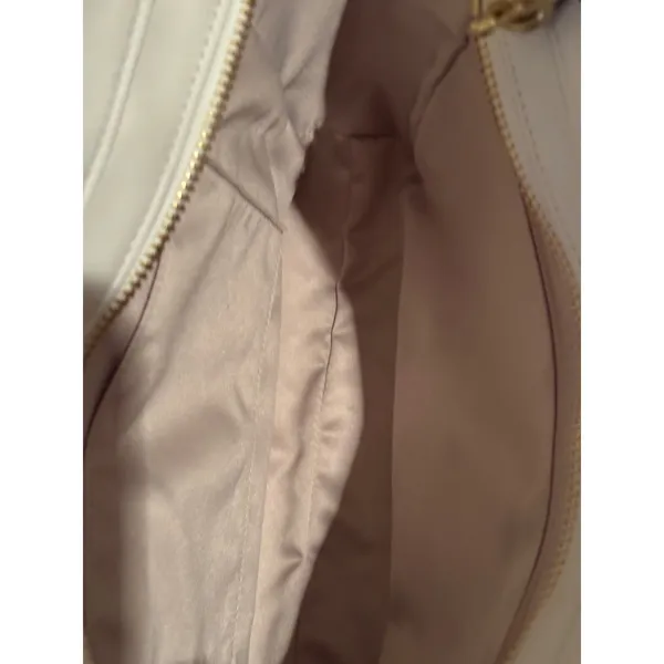 Coach White Pebbled Leather‎ Tote Bag Gold Hardware Crossbody Bag vintage - Image 6