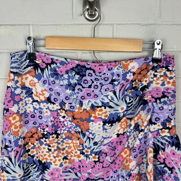 LOFT Multi Color Floral Side Ruffle Skirt Size M - Image 5