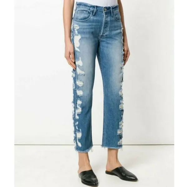 3x1 Higher Ground Jeans Size 25 Blue Denim Button Fly‎ Distressed Alternative - Image 10