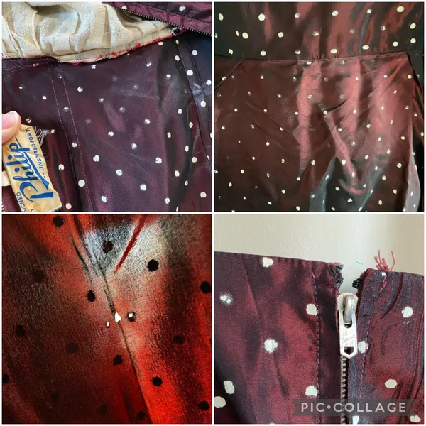 Vintage 50s/60s Full Circle Cocktail Party Dress XS/S - Image 10