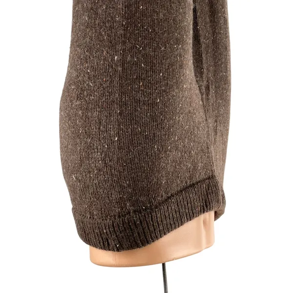 NEW Zara Women's Brown Wool High Rise Knit Wide Leg Baggy Trousers Pants Size S - Image 2
