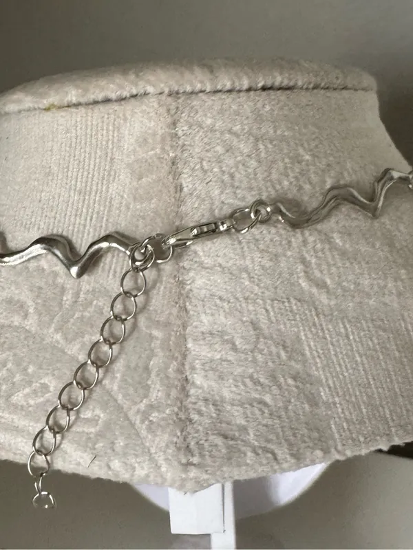 Dolls Kill Silver black butterfly layered necklace - Image 3