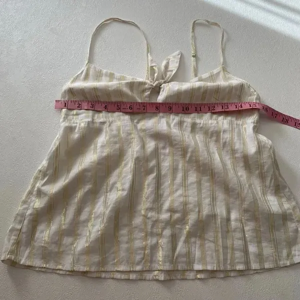 Victoria’s Secret Gold Striped Tie-Front Cami Top Size M – Adjustable Straps - Image 4