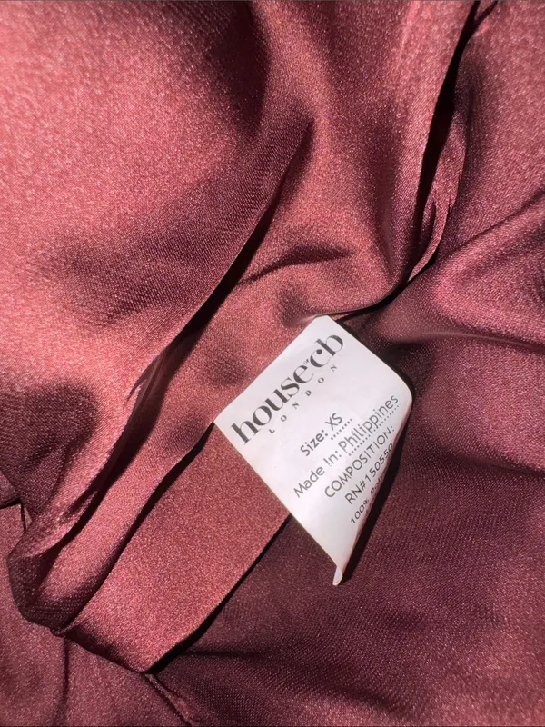 NWOT HOUSE OF CB Anja Wine Satin Corset Midi Dress sz XS - Image 9