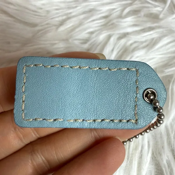 1.5" y2k COACH Blue Fob Bag Charm Hang tag Hangtag - Image 2