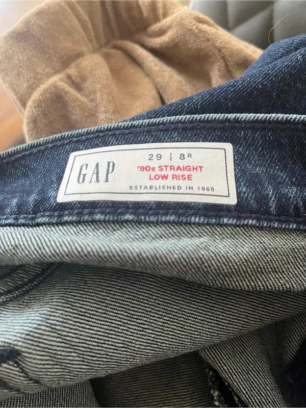 GAP Jeans Womens 29 Blue 90s Straight Low Rise Dark Wash Minimalist Capsule NWT - Image 5