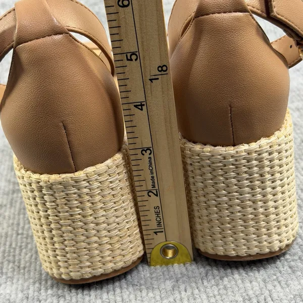 Dolce Vita Size-6.5 Women's Alumina Espadrille Sandals Wedge Brown - Image 7