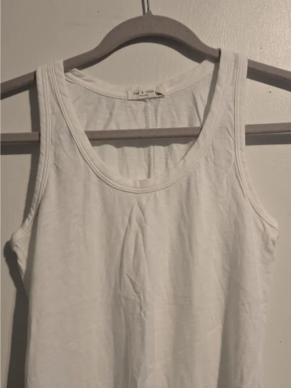 rag & bone White Ribbed High-Neck Tank - Image 4