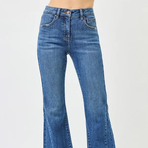 RISEN Mid Rise‎ Flare Side Seam Detailing Jeans - Image 3