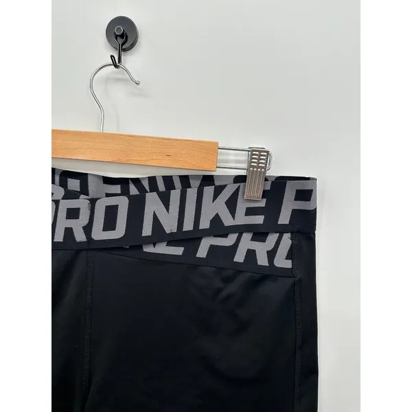 Nike Pro Dri-FIT Womens XL Black Crossover Waistband Compression Shorts Running - Image 6