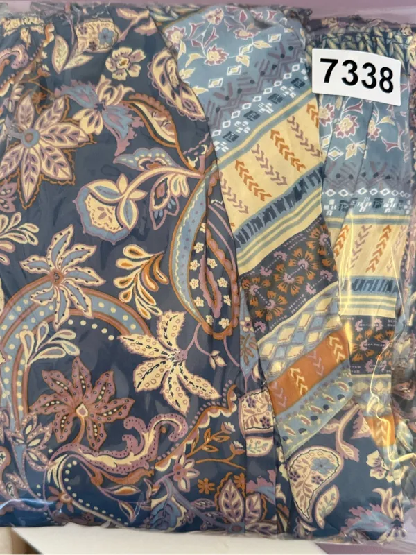 Current Air Bohemian Paisley Floral Printed Pleated Long Sleeve Mini Dress - Image 8
