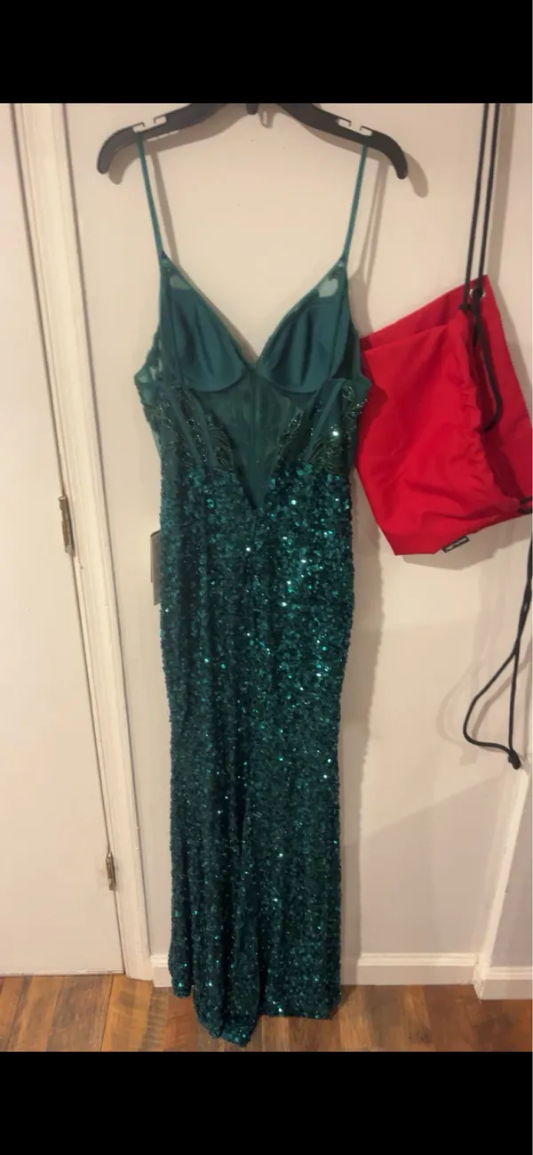 Prom Dress Stacees Green Size 2 - Image 7
