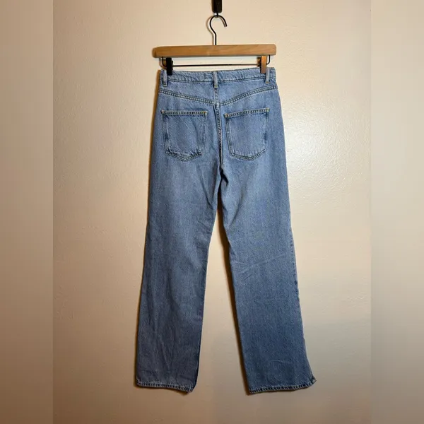 Free‎ People High Waist Slit Hem Staight Jeans - Image 5