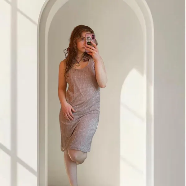 Champagne pink sparkly dress - Image 4