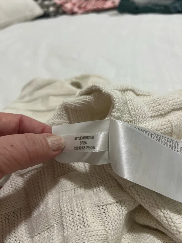 Madewell Sleeveless V-Neck Cropped Tank Top Vest in Creamy White Sz L - Image 8