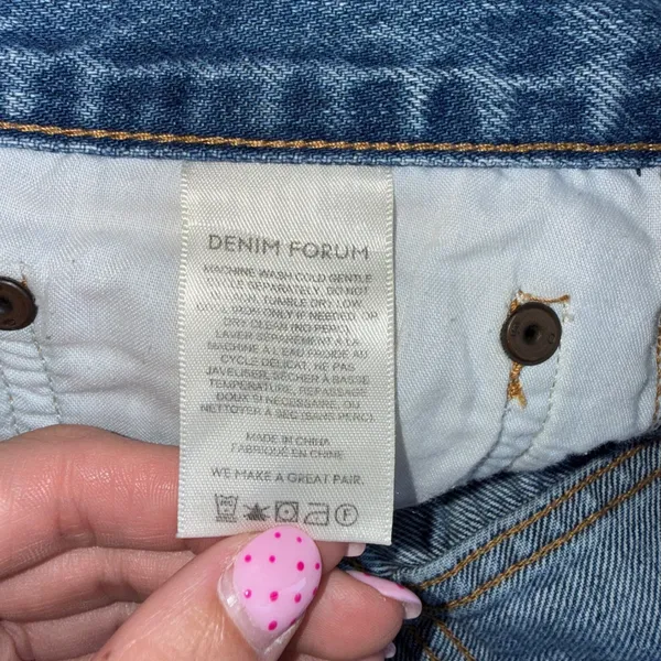 Denim Forum The Ex Boyfriend Short Women 28 Blue Excellent Distressed Cut Off - Image 5