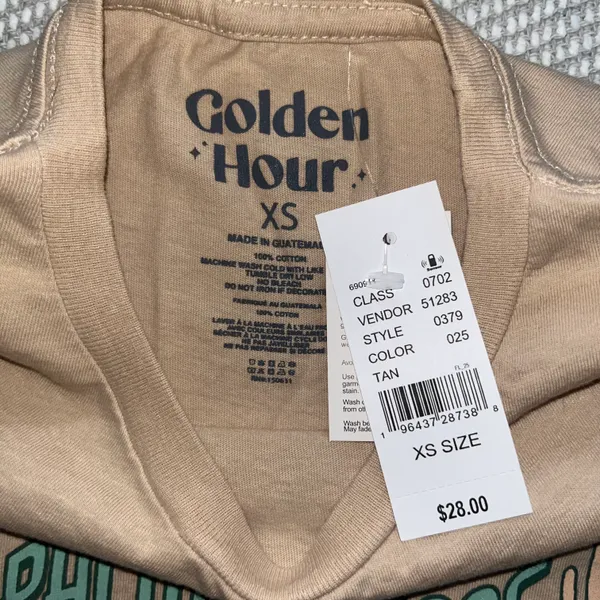 PacSun Golden Hour Tan Graphic Palm Springs Baby Tee Shirt - Image 5
