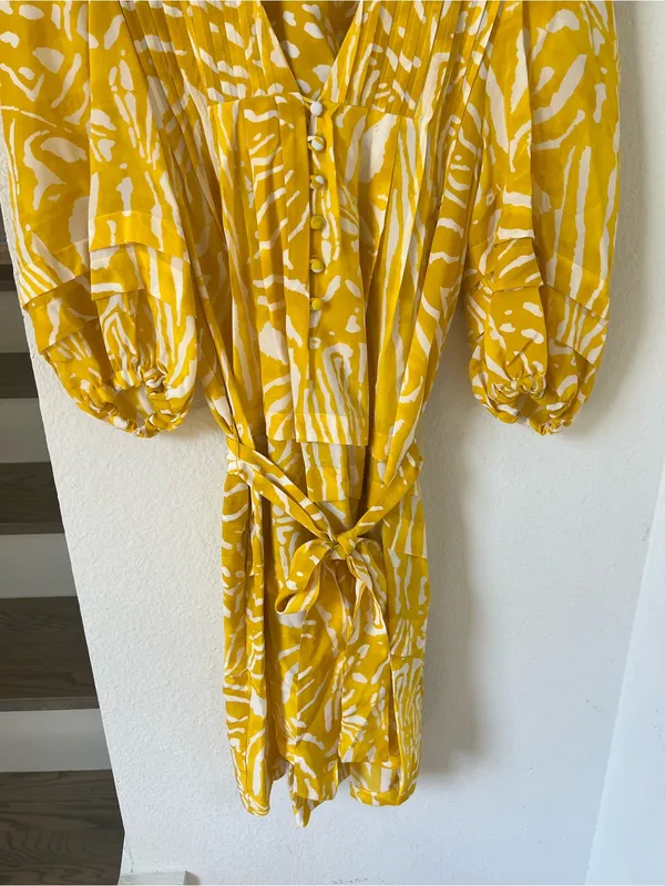 Hunter Bell McCauley Silk Mini Dress in Marigold Palms - Image 5