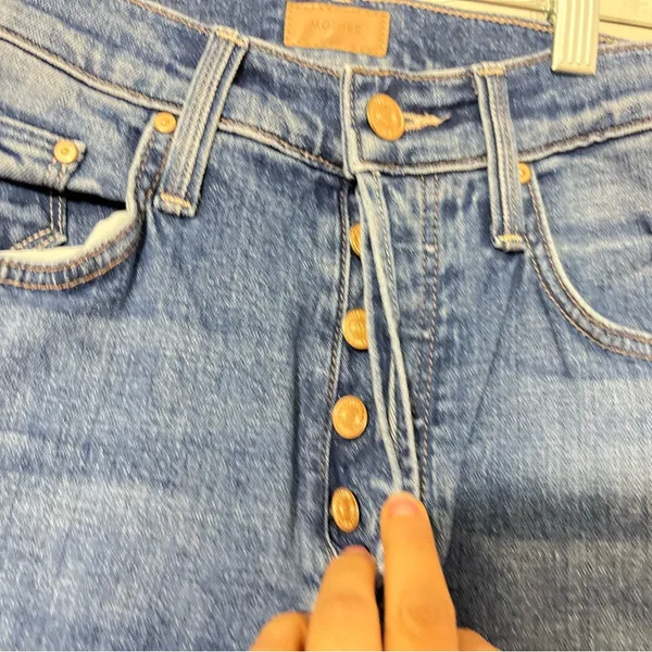MOTHER The Tripper Ankle Fray Jeans in Nature Touch Base Blue Size 25 - Image 6