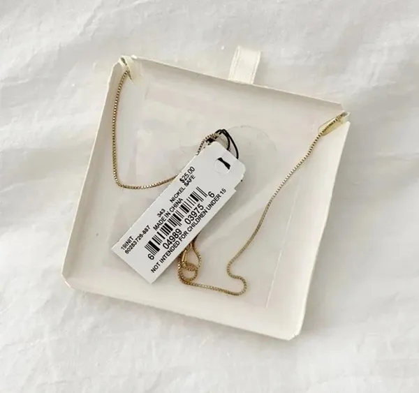 Anne Klein Y2K Dainty Gold Rhinestone ‘L’ 16” Necklace NWT - Image 7