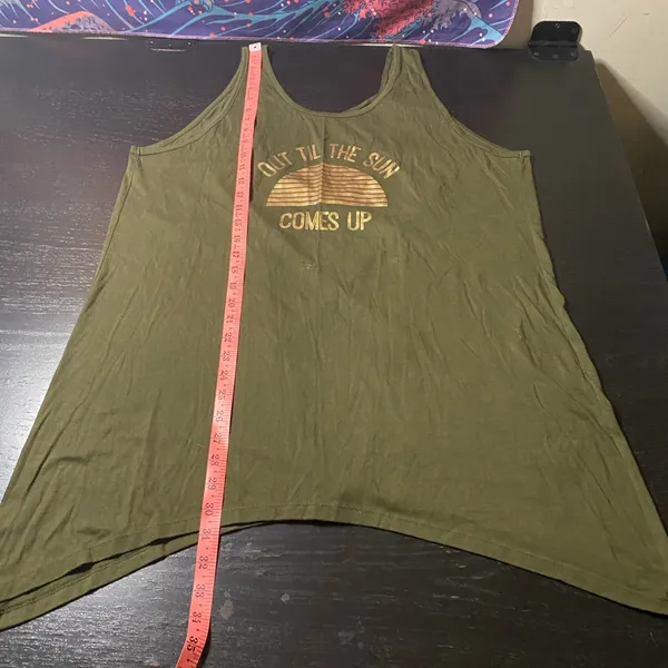 OP Olive Tank Top with Gold Sun Graphic - Image 4