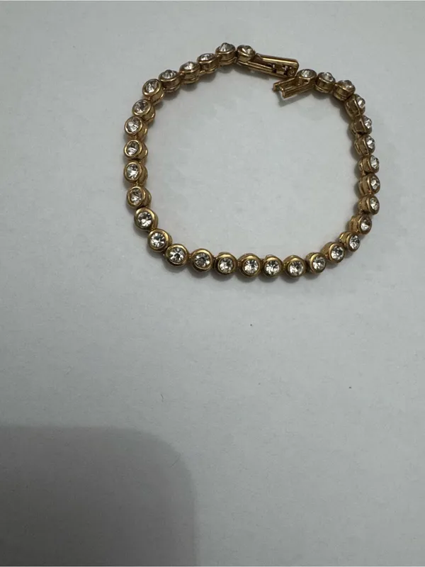 Avon Vintage Gold Crystal Tennis Bracelet - Women Jewelry - Image 2