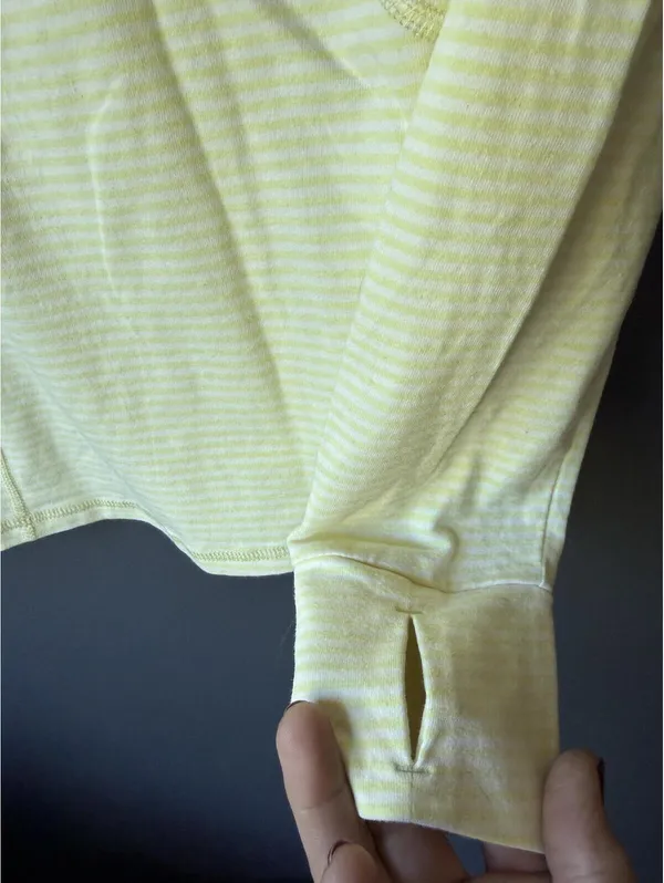 Talbots Light Yellow Striped Long Sleeve Athletic Shirt Large - Image 7
