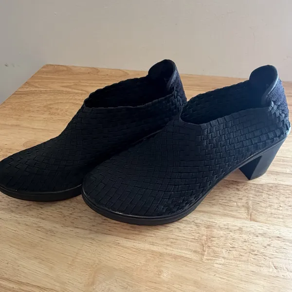 Steven‎ By Steve Madden Woven Heel Womens Eliza Size 8 Black Y2K Block Heel - Image 2