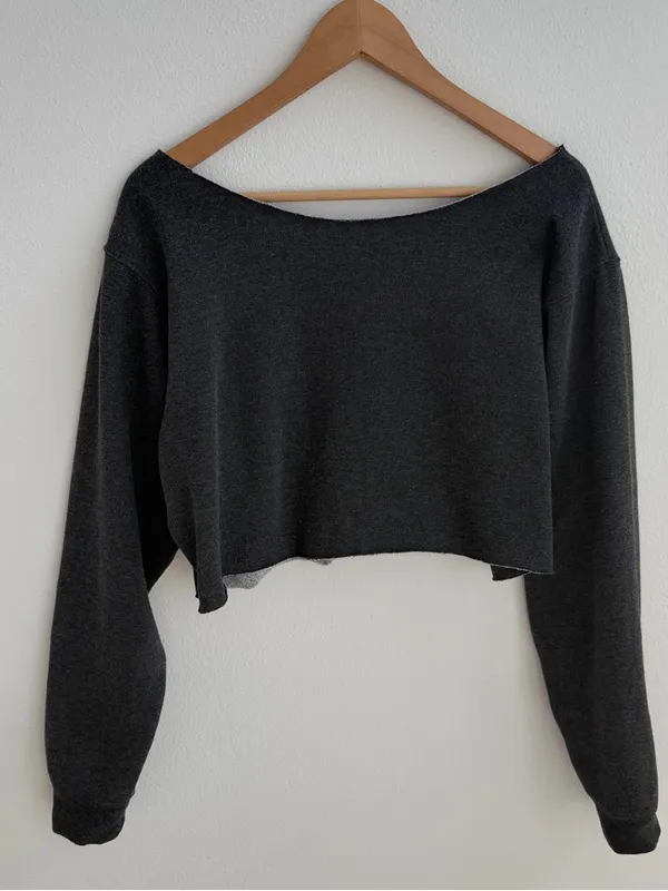 Fort Leavenworth Off the Shoulder Cropped Sweatshirt - Image 7