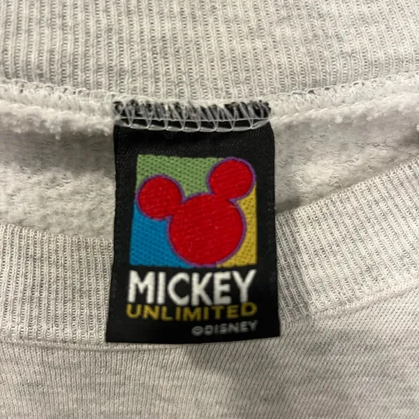 Disney Light Gray Crewneck with Mickey Mouse and Colorful Letters - Image 4
