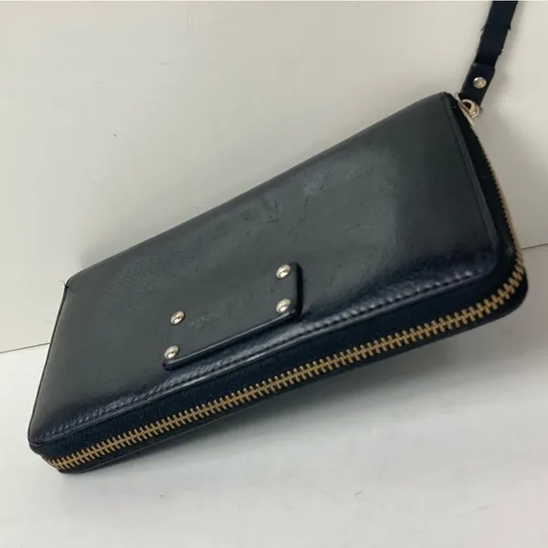 KATE SPADE Berkshire Black Leather Zip Around Wallet - Image 3