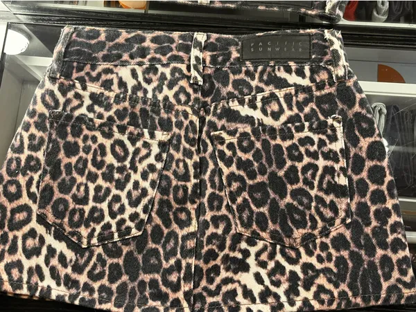 Pacsun Denim Leopard Skirt - Image 2