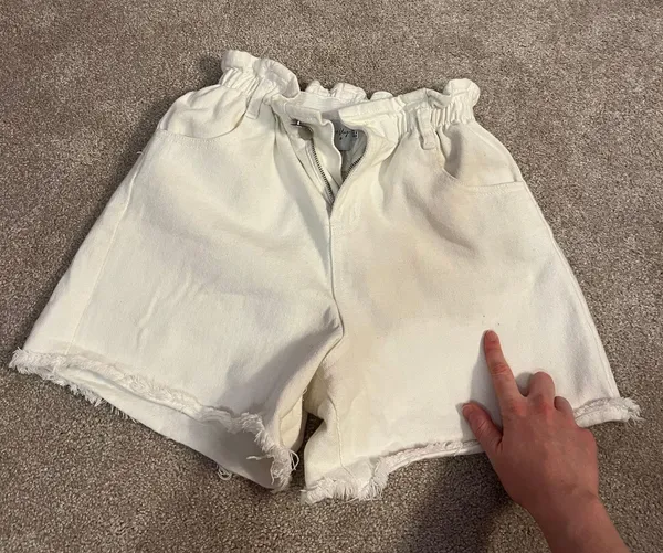 Princess Polly white high waisted denim shorts with the elastic waistband - Image 7