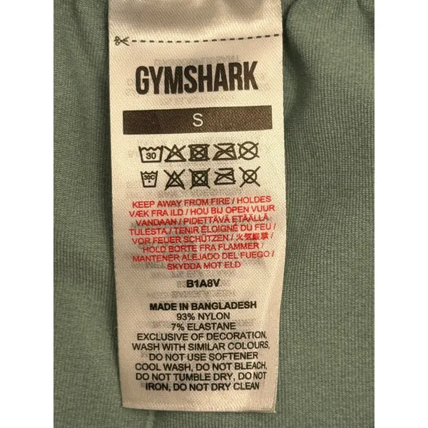 Gymshark Sage Green‎ All Over Logo Print Low Rise 24" Seamless Leggings Small - Image 3