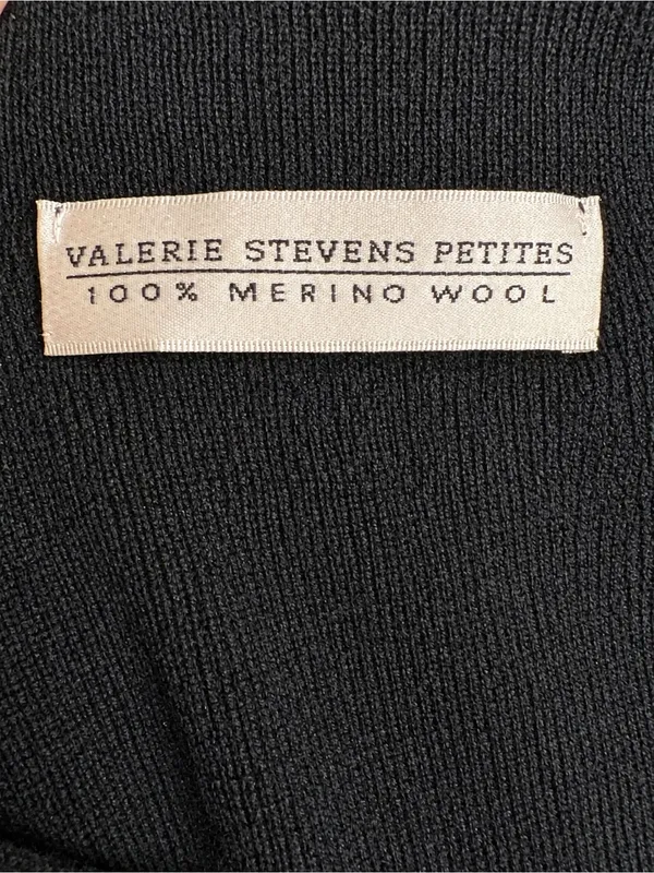 Valerie Stevens 100% Merino Wool Beaded Evening Cardigan Black Vintage 90s Knit - Image 8