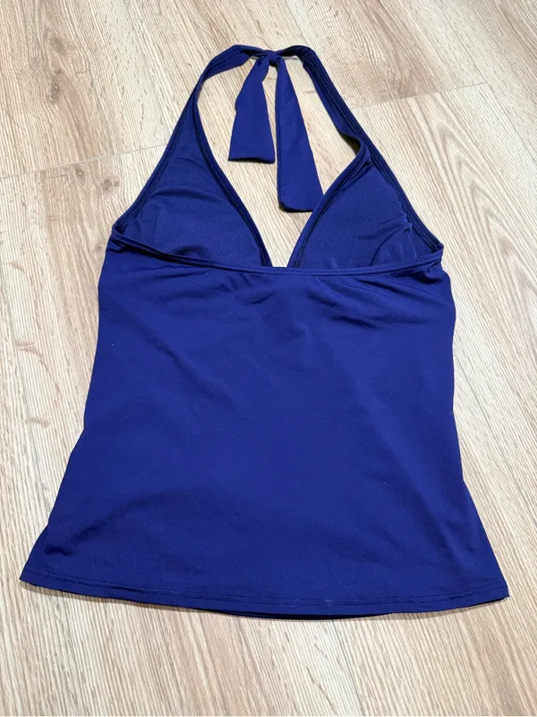 Tommy Bahama Womens Pearl Halter Tankini Top Mare Navy Tummy Control UPF 50 S - Image 3