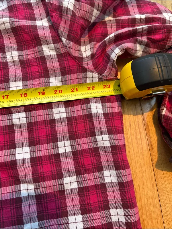 L.L.‎ Bean Womens Large Fleece Lined Flannel Shirt Jacket Plaid Red White 285013 - Image 8