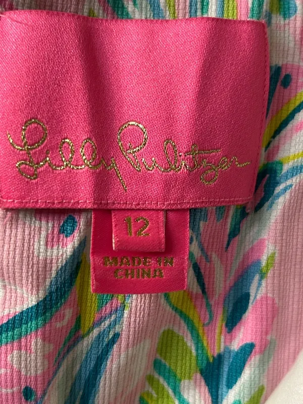 Lilly Pulitzer Pink Multicolor Floral Sleeveless Embellished Tunic - Image 3