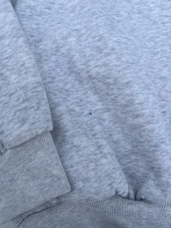 Hollister Light Gray "East Coast" Half-Zip Sweater with Navy Script - Image 2