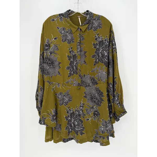 Free People Shake It Mini Dress Women S Olive Floral Boho Whimsigoth Romantic - Image 7