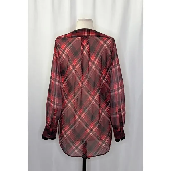 RAG & BONE Silk Victor Plaid Surplice Top Blouse Shirt Drapey High Low‎ Medium - Image 9