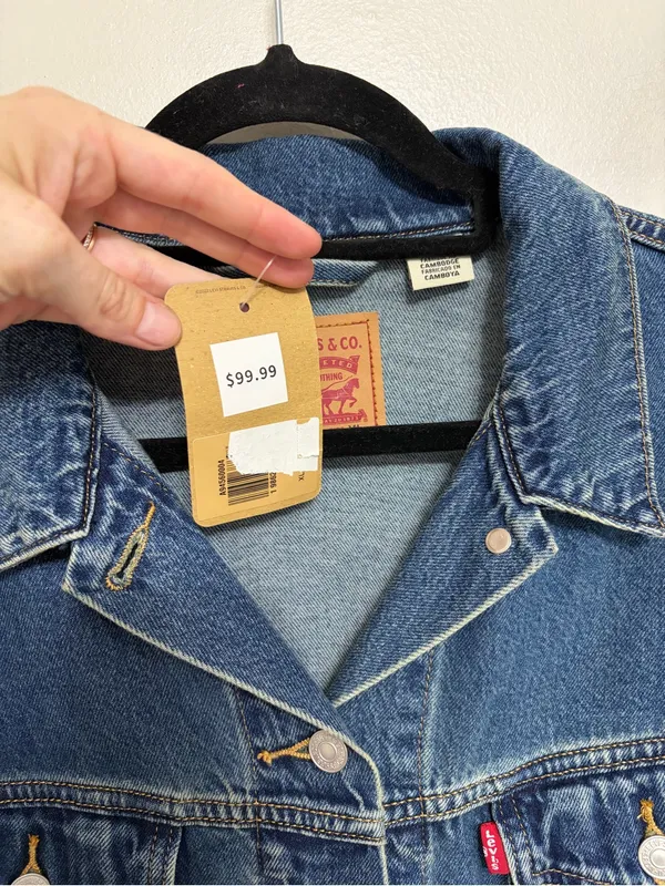 NEW Levi’s Shrunken '90s Bling Solargenic Cropped Trucker Jacket - Size XL - Image 7