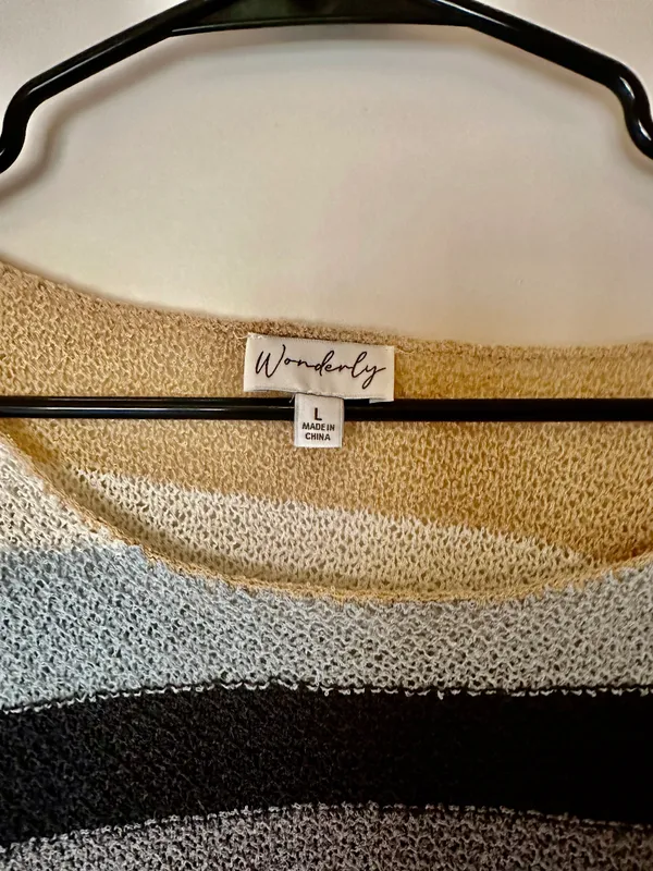 Belk Tan Striped Knit Sweater - Image 2