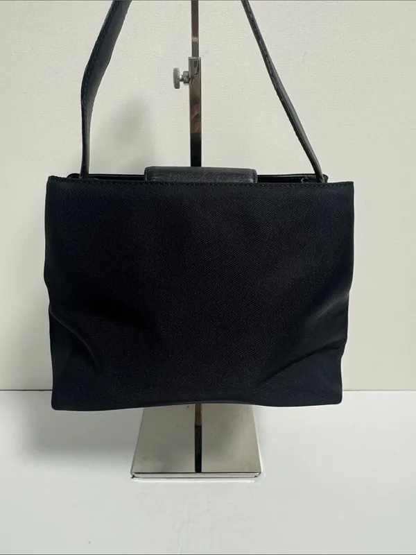 Coach Vintage Mercer Shoulder Bag Black Twill Body with Leather Accents - Image 4