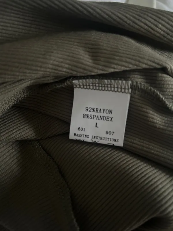 Women's Army Green Ribbed Spaghetti Strap Cami Tank Top - Image 6